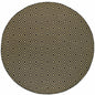 8' X 8' Black and Tan Round Geometric Stain Resistant Indoor Outdoor Area Rug