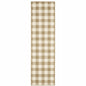 2' X 8' Gray and Ivory Geometric Stain Resistant Indoor Outdoor Area Rug