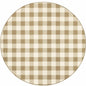 8' X 8' Gray and Ivory Round Geometric Stain Resistant Indoor Outdoor Area Rug