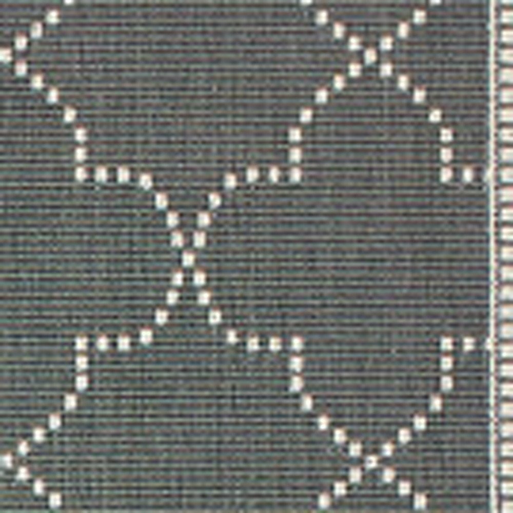 8' X 11' Gray and Ivory Geometric Stain Resistant Indoor Outdoor Area Rug