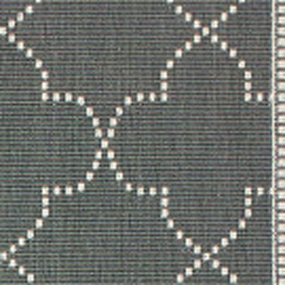 8' X 11' Gray and Ivory Geometric Stain Resistant Indoor Outdoor Area Rug