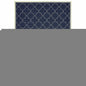 7' X 10' Blue and Ivory Geometric Stain Resistant Indoor Outdoor Area Rug