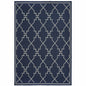 2' X 4' Blue and Ivory Geometric Stain Resistant Indoor Outdoor Area Rug