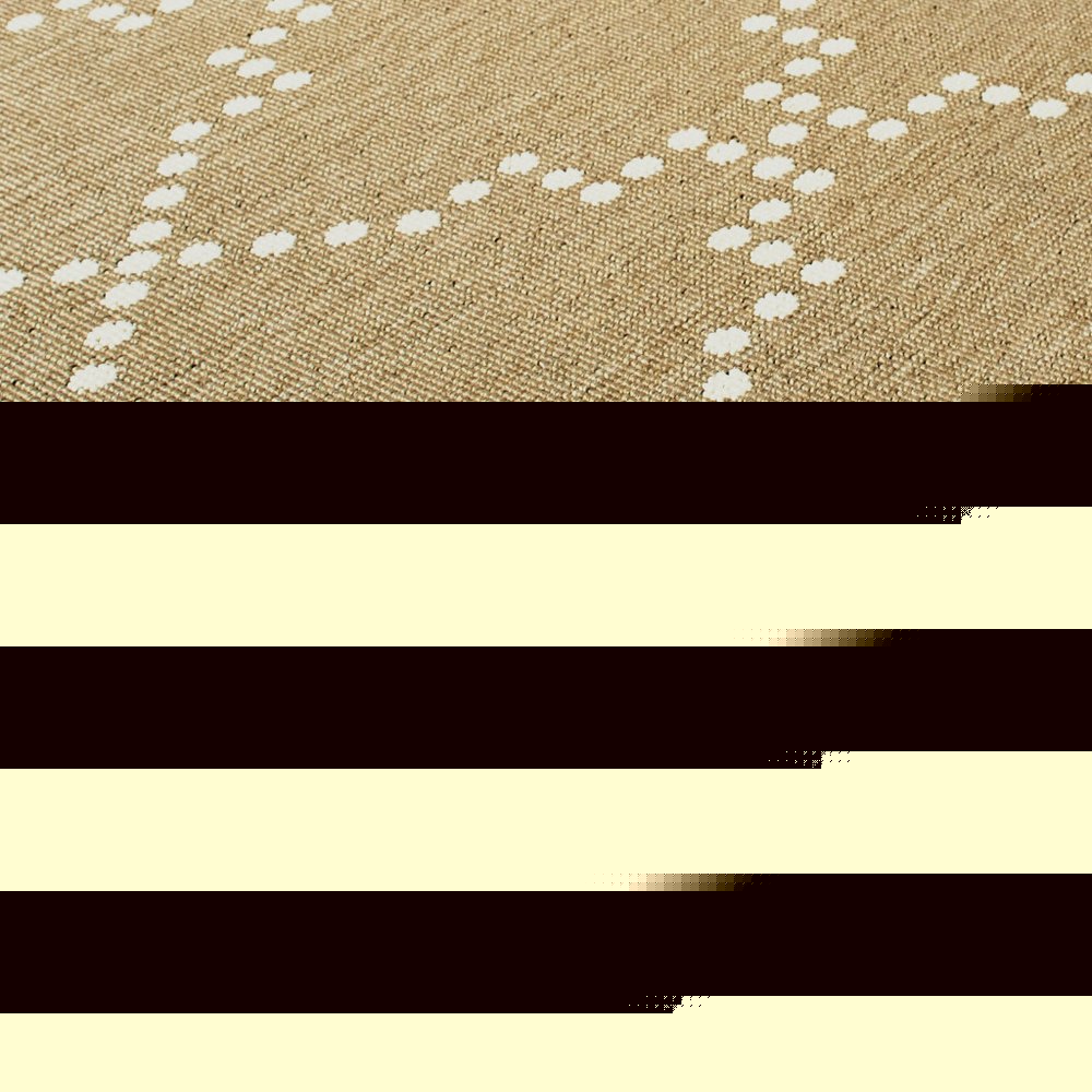 2' X 8' Tan Geometric Stain Resistant Indoor Outdoor Area Rug