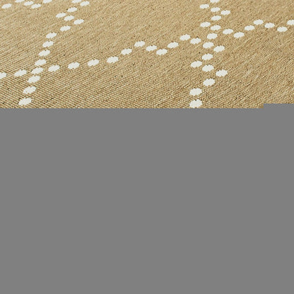 2' X 8' Tan Geometric Stain Resistant Indoor Outdoor Area Rug