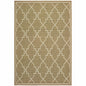 2' X 4' Tan Geometric Stain Resistant Indoor Outdoor Area Rug