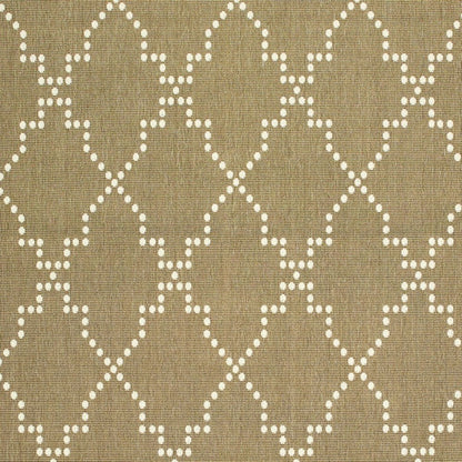 2' X 4' Tan Geometric Stain Resistant Indoor Outdoor Area Rug