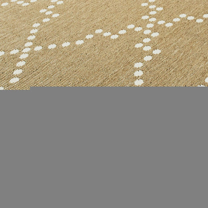 8' X 11' Tan Geometric Stain Resistant Indoor Outdoor Area Rug