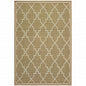9' X 13' Tan Geometric Stain Resistant Indoor Outdoor Area Rug