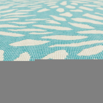 8' X 8' Blue and Ivory Round Floral Stain Resistant Indoor Outdoor Area Rug