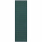 2' X 8' Blue and Green Geometric Stain Resistant Indoor Outdoor Area Rug