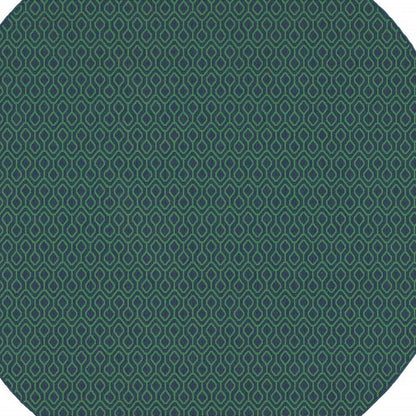 8' X 8' Blue and Green Round Geometric Stain Resistant Indoor Outdoor Area Rug