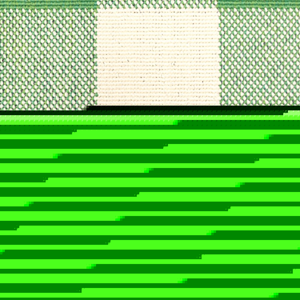 2' X 3' Green and Ivory Geometric Stain Resistant Indoor Outdoor Area Rug
