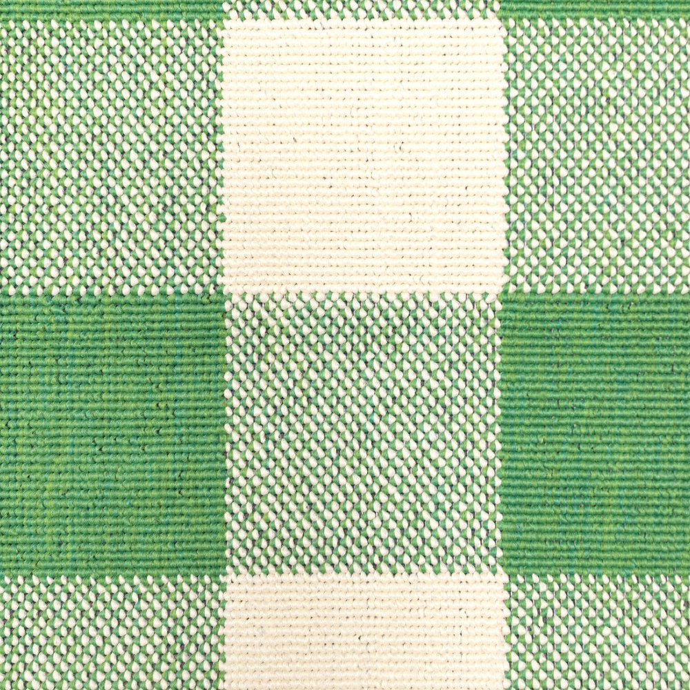 4' X 6' Green and Ivory Geometric Stain Resistant Indoor Outdoor Area Rug