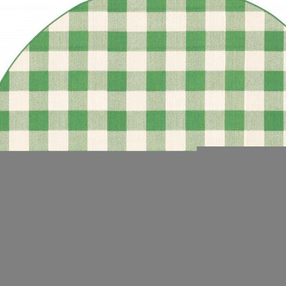 8' X 8' Green and Ivory Round Geometric Stain Resistant Indoor Outdoor Area Rug
