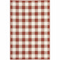 4' X 6' Red and Ivory Geometric Stain Resistant Indoor Outdoor Area Rug