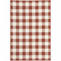 5' X 8' Red and Ivory Geometric Stain Resistant Indoor Outdoor Area Rug