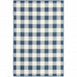 4' X 6' Blue and Ivory Geometric Stain Resistant Indoor Outdoor Area Rug