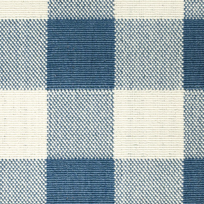 5' X 8' Blue and Ivory Geometric Stain Resistant Indoor Outdoor Area Rug