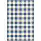 7' X 10' Blue and Ivory Geometric Stain Resistant Indoor Outdoor Area Rug