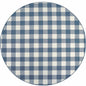 8' X 8' Blue and Ivory Round Geometric Stain Resistant Indoor Outdoor Area Rug