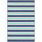 9' X 13' Blue and Ivory Geometric Stain Resistant Indoor Outdoor Area Rug