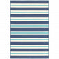 9' X 13' Blue and Ivory Geometric Stain Resistant Indoor Outdoor Area Rug
