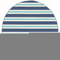 8' X 8' Blue and Ivory Round Geometric Stain Resistant Indoor Outdoor Area Rug