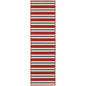 2' X 8' Red and Ivory Geometric Stain Resistant Indoor Outdoor Area Rug