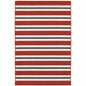 4' X 6' Red and Ivory Geometric Stain Resistant Indoor Outdoor Area Rug
