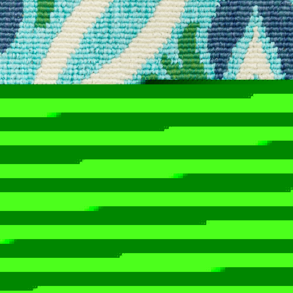 8' X 11' Blue and Green Geometric Stain Resistant Indoor Outdoor Area Rug
