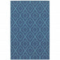 7' X 10' Blue Geometric Stain Resistant Indoor Outdoor Area Rug