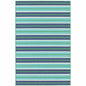 2' X 3' Blue and Green Geometric Stain Resistant Indoor Outdoor Area Rug