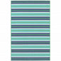 2' X 3' Blue and Green Geometric Stain Resistant Indoor Outdoor Area Rug