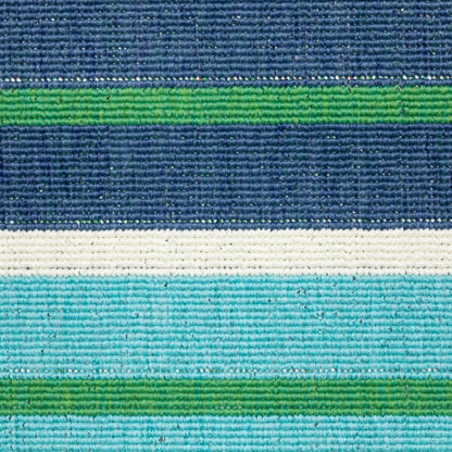 8' X 8' Blue and Green Round Geometric Stain Resistant Indoor Outdoor Area Rug