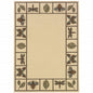 5' X 8' Brown and Ivory Abstract Stain Resistant Indoor Outdoor Area Rug