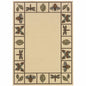 7' X 10' Brown and Ivory Abstract Stain Resistant Indoor Outdoor Area Rug