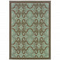 2' X 4' Blue Oriental Stain Resistant Indoor Outdoor Area Rug