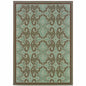 2' X 4' Blue Oriental Stain Resistant Indoor Outdoor Area Rug
