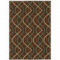 5' X 8' Brown and Ivory Geometric Stain Resistant Indoor Outdoor Area Rug