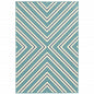 9' X 13' Blue Geometric Stain Resistant Indoor Outdoor Area Rug