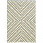 9' X 13' Gray and Ivory Geometric Stain Resistant Indoor Outdoor Area Rug