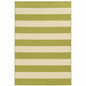 9' X 13' Green and Ivory Geometric Stain Resistant Indoor Outdoor Area Rug