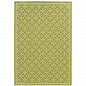 9' X 13' Green and Ivory Geometric Stain Resistant Indoor Outdoor Area Rug