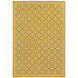 9' X 13' Gold and Ivory Geometric Stain Resistant Indoor Outdoor Area Rug