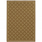9' X 13' Brown and Ivory Geometric Stain Resistant Indoor Outdoor Area Rug
