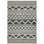 7' X 9' Blue and Beige Geometric Stain Resistant Indoor Outdoor Area Rug