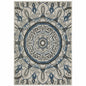 10' X 13' Blue and Beige Geometric Stain Resistant Indoor Outdoor Area Rug