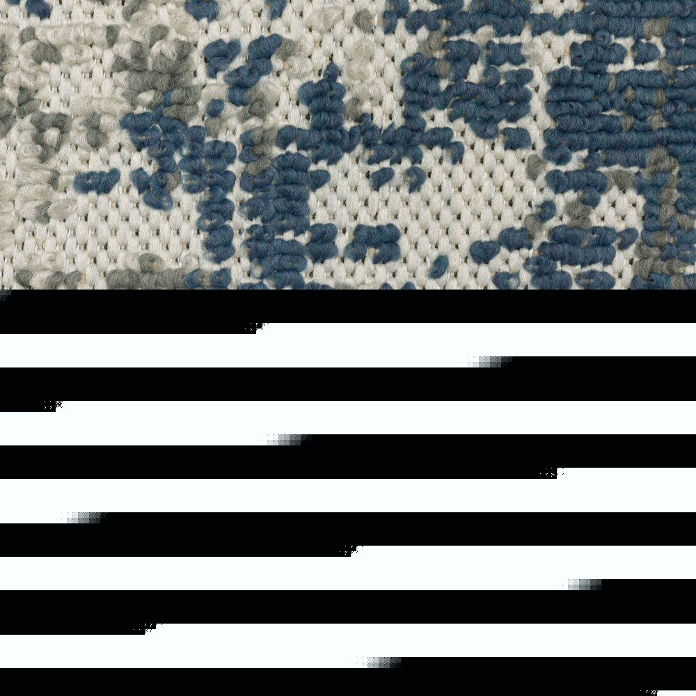 8' X 10' Blue and Beige Abstract Stain Resistant Indoor Outdoor Area Rug