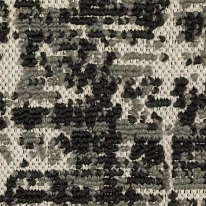 5' X 7' Beige and Black Abstract Stain Resistant Indoor Outdoor Area Rug